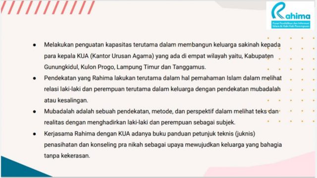 Program kerja Rahima