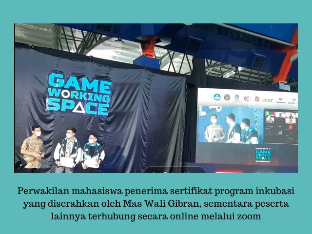 game working space penyerahan sertifikat program inkubasi